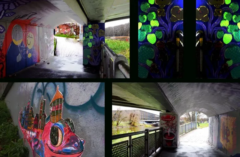 Fotoseeria 'Sillas on kunst'. Terve töö. Kroonuaia silla alune.